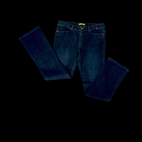 Sigrid Olsen Sz:8/31”L Dark Wash W/Pink Crystals Blue Jeans - Picture 4 of 8
